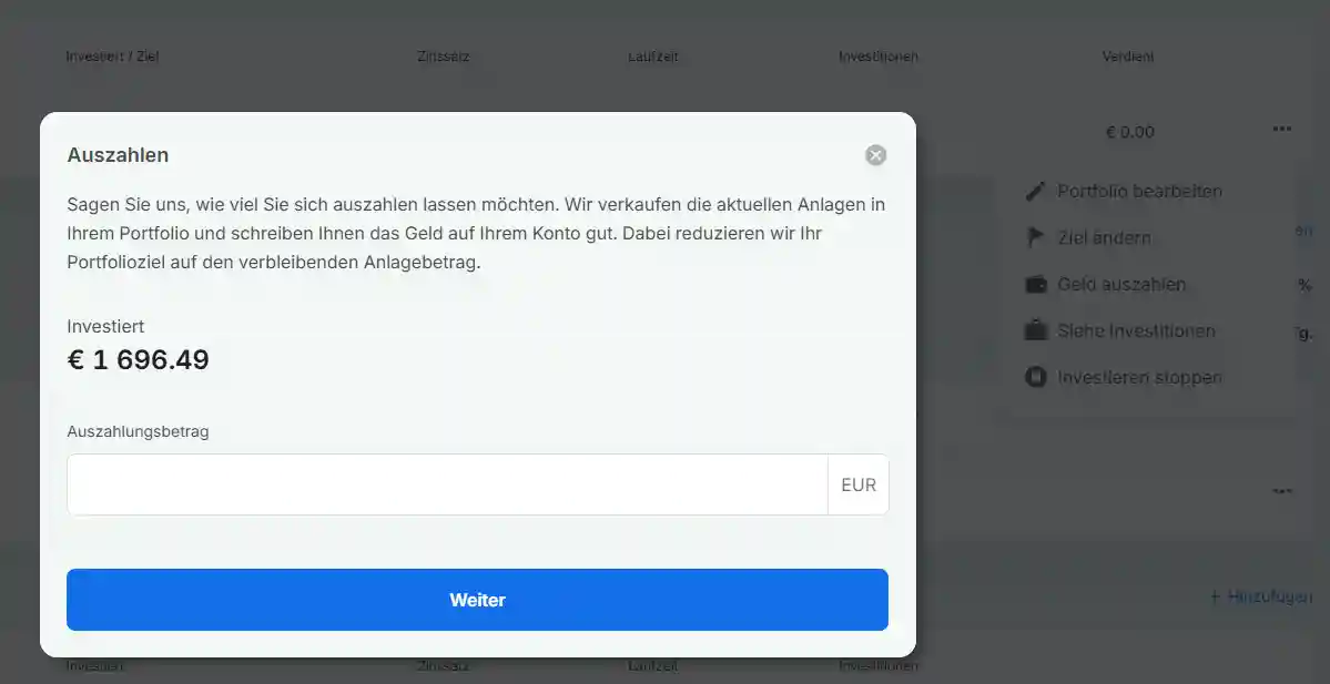 Mintos Auszahlung von Core Loans